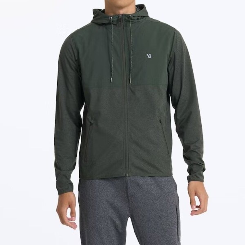 Vuori Sunday element zip up hoodie men’s large like new. Green